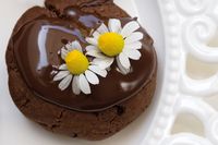 Griechische K&uuml;che Vegane Schokoladenpl&auml;tzchen mit essbaren Blumen &copy; Annette Spaan